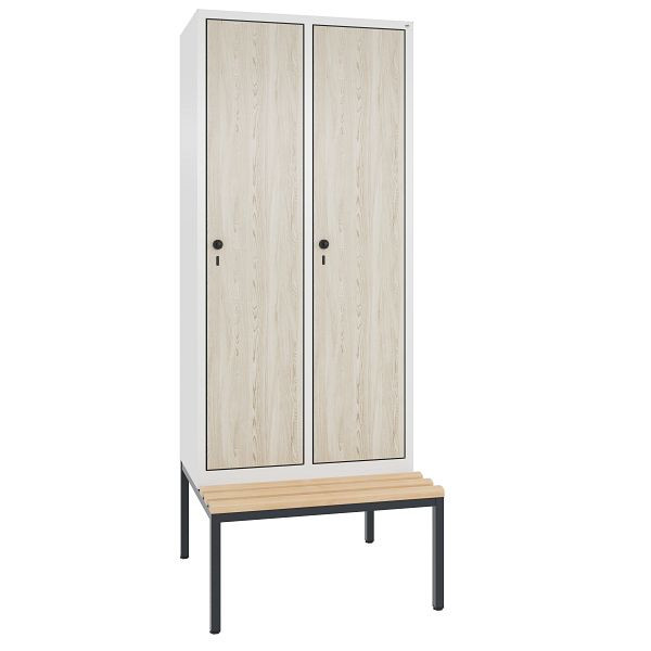 C+P Garderobenschrank Evolo, H2090xB810xT815mm, Farbe: Weiß/HPL Esche, 48050-22 S10293