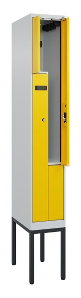 C+P Z-Spind Evolo PLUS, Gestell, 2 Fächer, 2120x300x500mm, 7035/1023, Zylinderschloss, 0490337-102 S10025