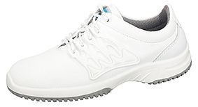 ABEBA Sicherheitsschuhe uni6 Halbschuh weiß, S1, Ristbereich mit Schnürung, Funktionsleder in Wabendesign, 1760-48