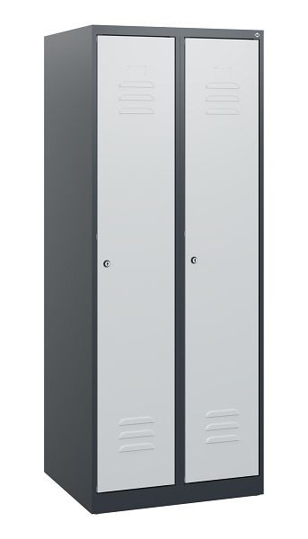 C+P Umkleidespind Classic PLUS, 2 Abteile, 1530x600x500mm, 7016/7035, Zylinderschlösser, 0800005-20 S10003