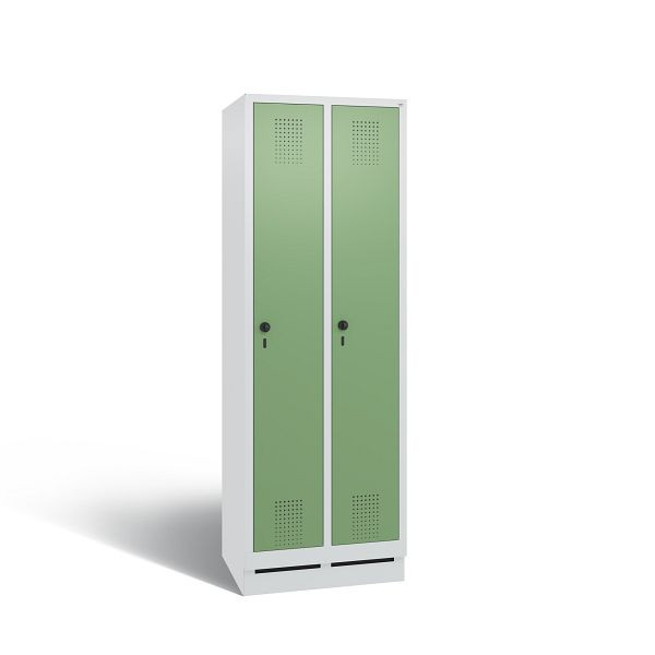 C+P Spind Evolo, 2 Abteile, H1800xB610xT500 mm, Grau/Resedagrün, 48020-20 S10071