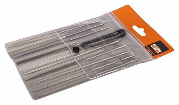 Bahco Nadelfeilenset, 9-teilig, 160 mm, Kunststofftasche, Hieb 1, 2-471-16-1-0