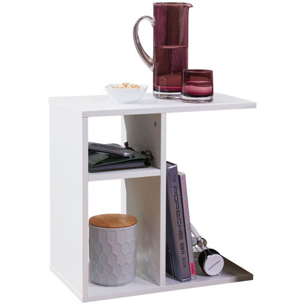 Wohnling Beistelltisch MILO 50 x 50 x 30 cm Holz Weiß Design, WL5.315