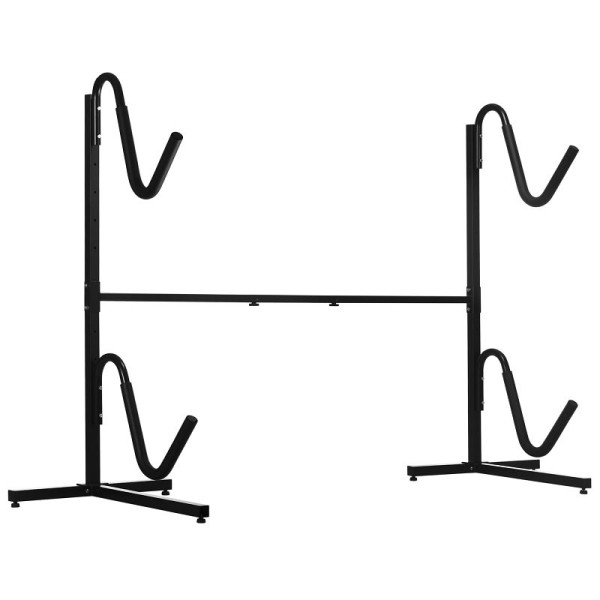 SPORTNOW Halterung für 2 Kajaks, Surfboards, Stand-Up-Paddles, Metallrahmen, breitenverstellbar 144-180 cm, A32-020V00BK