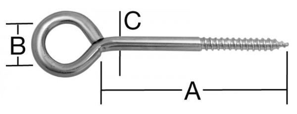 Vormann Ringschraube 100 x 22 x 7,8 mm, verzinkt, VE: 10 Stück, 007900760AV