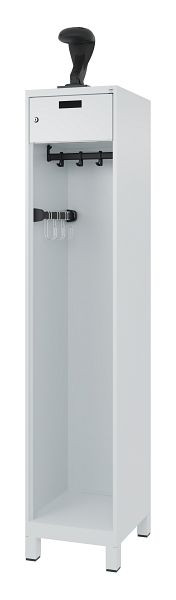 C+P Feuerwehrspind Evolo, Modell PRAKTUS, 1 Abteil, H1850xB400xT500 mm, Lichtgrau, Füße, 0492015-12 S10006