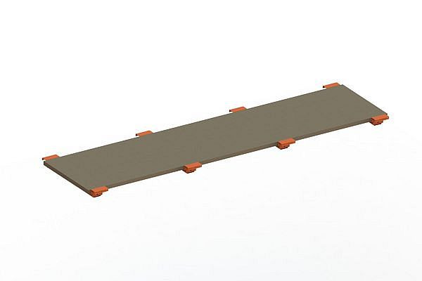 Meta Spanplattenboden 3300x800x38 mm mit abgesetzter Tiefenauflage, für Palettenregal MULTIPAL, 20080655