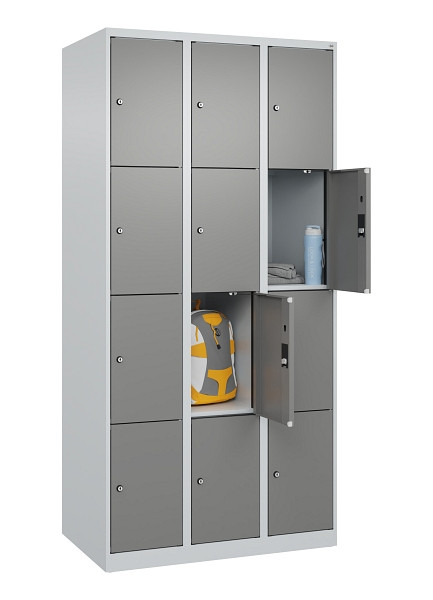 C+P Schließfachschrank Evolo PLUS, 12 Fächer, 1850x900x500mm, 7035/0004, 049000-304 S10014
