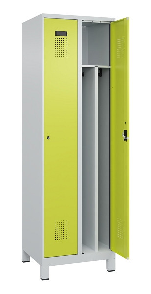 C+P Spind Evolo PLUS, mit Füßen, 2 Abteile, 1950x600x500mm, 7035/0024, Verschluss Zylinderschloss, 049010-20F S10042