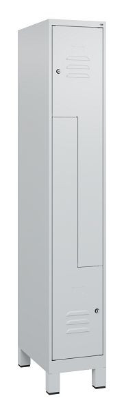 C+P Z-Spind Classic PLUS, Füße, 2 Abteile, 1800x300x500mm, 7035/7035, Zylinderschlösser, 0800137-102 S10024