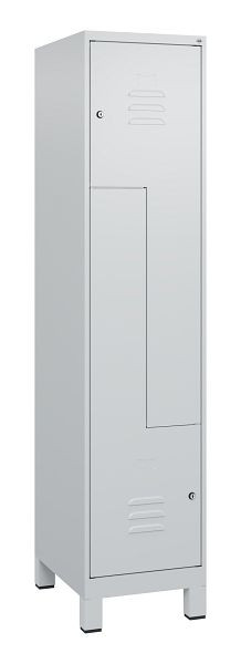 C+P Z-Spind Classic PLUS, Füße, 2 Abteile, 1800x400x500mm, 7035/7035, Zylinderschlösser, 0800137-122 S10024