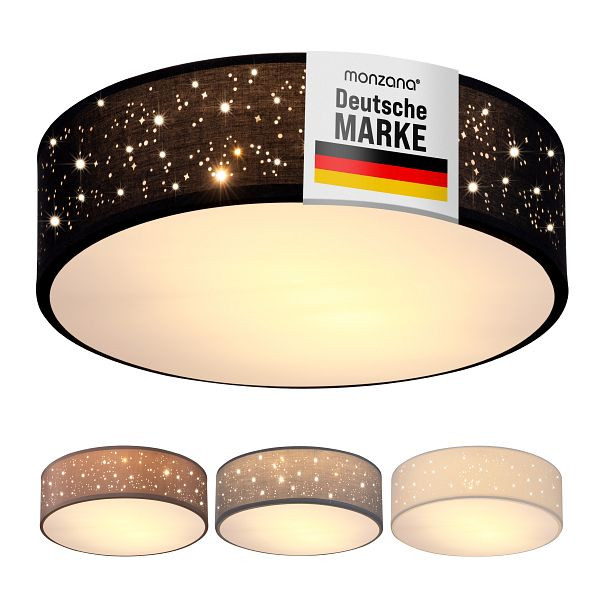 monzana Deckenlampe Schwarz Stoff Ø30cm Sternenhimmel, 109407