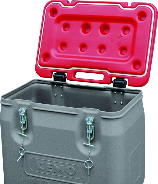 Cemo Mobil-Box 170 l, grau, Deckel rot, 11454, 4052886442678