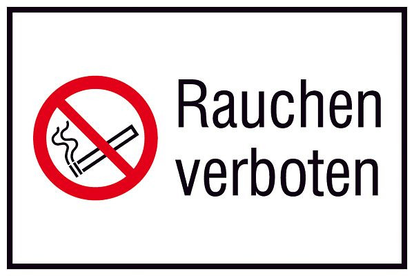 SafetyMarking Verbots-Kombischild, Rauchen verboten, BxH 30x20 cm, Kunststoff (Hart-PVC), 43.A6034