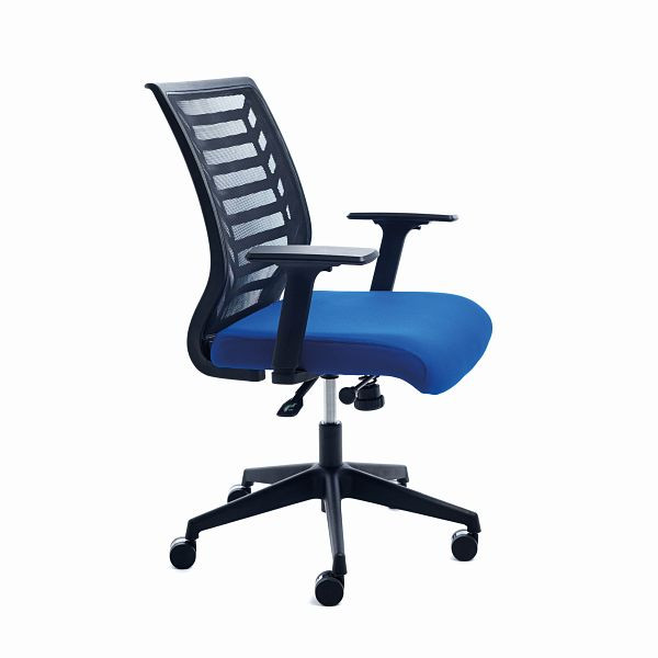 Rocada Bürodrehstuhl, schwarze Netzrückenlehne Sitzpolster blau, 907-3