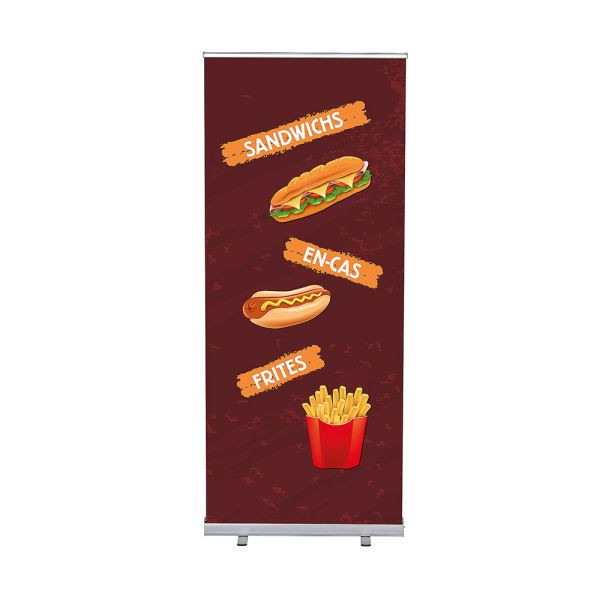 Showdown Displays Roll-Banner Budget 85 Komplettset Snacks Französisch, RBB085LSFI551