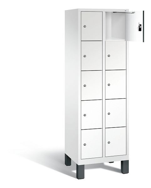 C+P Schließfachschrank Evolo, H1850xB610xT500mm, Farbe: Verkehrsweiß / Dekor Weiß, 48010-205 S10195