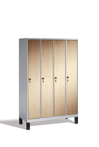 C+P Garderobenschrank Evolo, H1850xB1190xT500mm, Farbe: Vulkangrau / Dekor Eiche Sereno, 48010-40 S10857