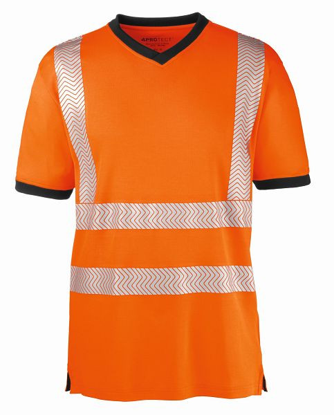 4PROTECT Warnschutz T-Shirt MIAMI, leuchtorange/grau, Größe: L, 3430-L