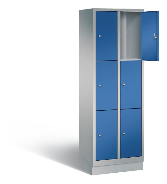 C+P Schließfachschrank Evolo, H1800xB610xT500mm, Farbe: Weißaluminium / Enzianblau, 48020-203 S10213