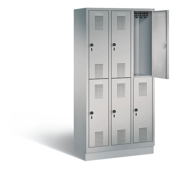 C+P Spind doppelstöckig Evolo, H1800xB900xT500mm, Farbe: Weißaluminium, 48320-30 S10074