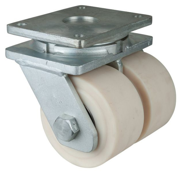 BS Rollen Schwerlastdoppelrolle, Rad-Breite 2x80 mm, Rad-Ø 150 mm, Tragfähigkeit 5000 kg, Lauffläche/Radkörper Polyamid gegossen, Kugellager, S100.B16.151