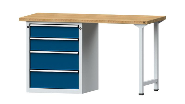 ANKE Werkbänke Kombiwerkbank, Modell 816 V, 1500 x 700 x 840 mm, RAL 7035/5010, BMP 40 mm, 415.000