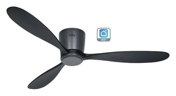 CasaFan Deckenventilator Eco Plano Wood Lack basaltgrau-Massivholz Lack schwarz WiFi, 313296W