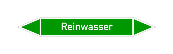 Schilder Klar Rohrleitungskennzeichen Reinwasser, 187x26 mm Folie selbstklebend, 101459/61