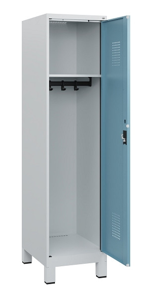 C+P Spind Evolo PLUS, Füße, 1 Abteil, 1630x400x500mm, 7035/0010, Zylinderschloss, 0490105-12 S10035