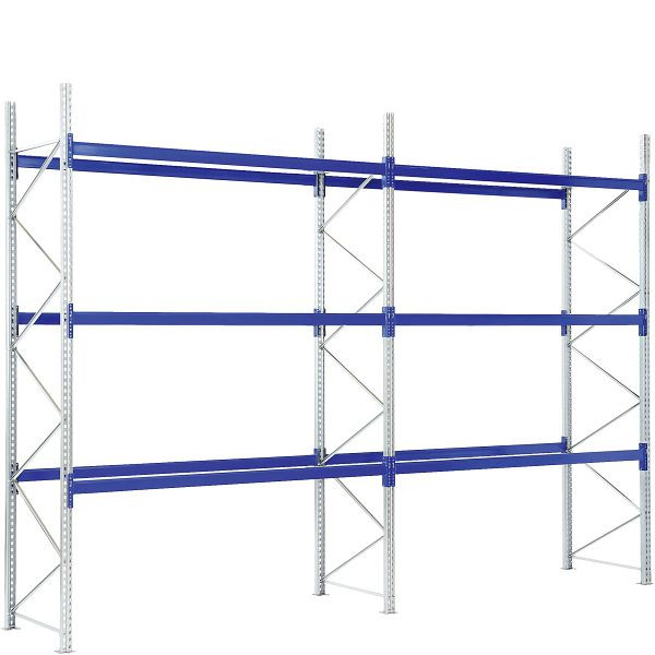 BITO Palettenregal Set /P1 4005/1100/5800 K-Regal 3 Ebenen 600 RAL5010 unmontiert, C0710-0384