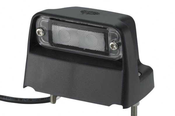 HELLA Kennzeichenleuchte, LED, 12/24V, Anbau/geschraubt, ADR/GGVS, Lichtscheibenfarbe: glasklar, seitlicher Anbau, 2KA 012 271-067