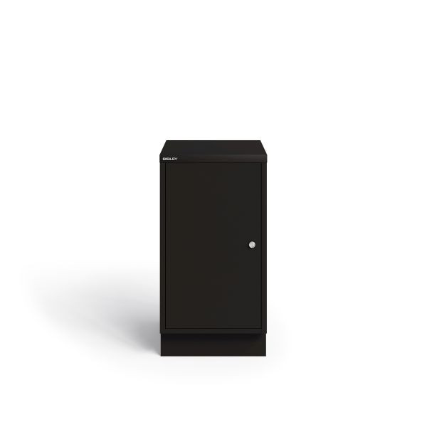 Bisley MultiDrawer, 29er Serie, abschließbare Flügeltüre mit Sockel, Türanschlag rechts,Farbe schwarz, LS29R633