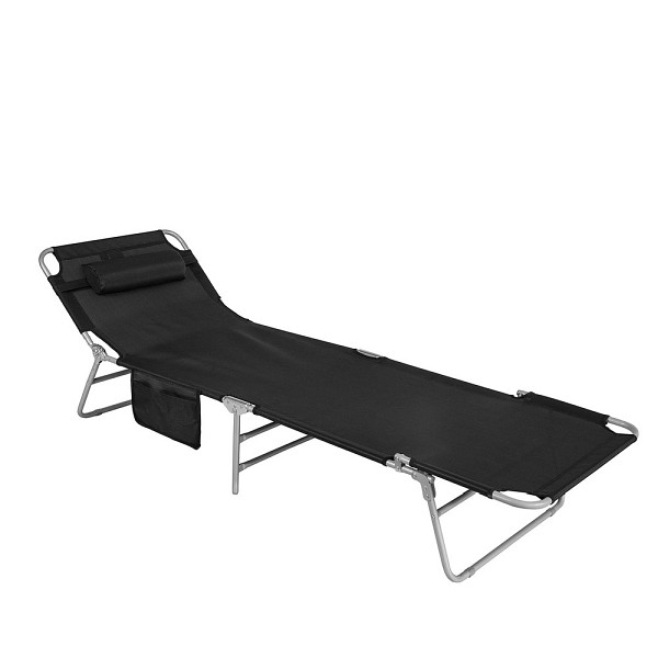 SoBuy Sonnenliege Schwarz 149x62x29 cm, Industriell, OGS35-SCH