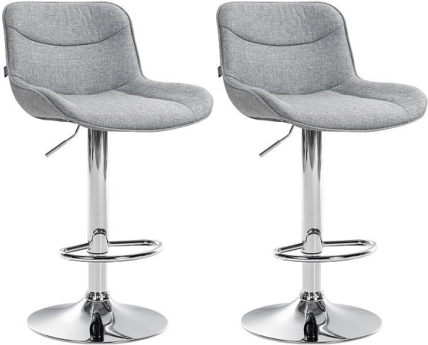 CLP Barhocker Vonore Stoff chrom, grau, VE: 2 Stück, 325231