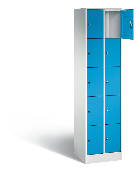 C+P Schließfachschrank Serie 8070, H1950xB460xT480mm, Farbe: Lichtgrau / Lichtblau, 80700-20 S10010