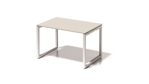 Bisley Cito Schreibtisch, 730 mm höhenfixes O-Gestell, H 19 x B 1200 x T 800 mm, grauweiß/verkehrsweiß, DOF1208GW396
