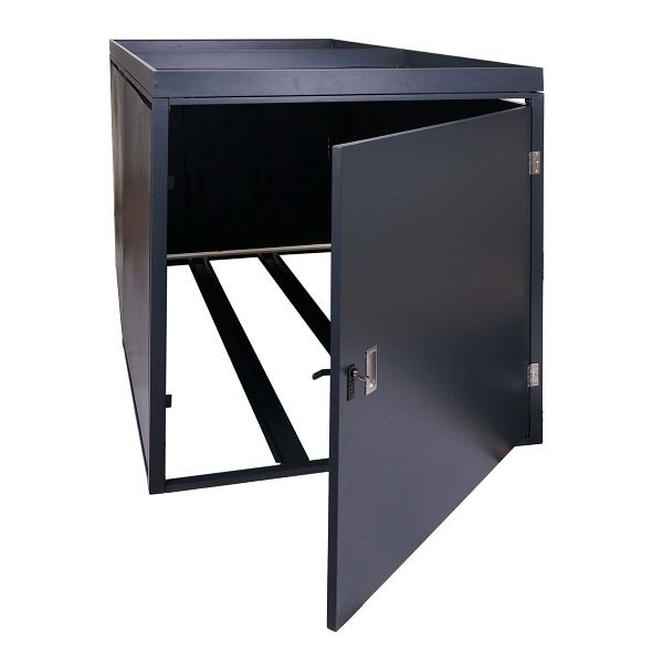 Mendler 2er-Fahrradgarage mit Pflanzkasten HWC-L56b, Fahrradbox, abschließbar verzinkter Stahl 125x113x208cm, anthrazit, 105210+105211