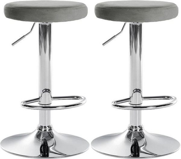 CLP Barhocker Ponte Samt chrom, grau, VE: 2 Stück, 323465