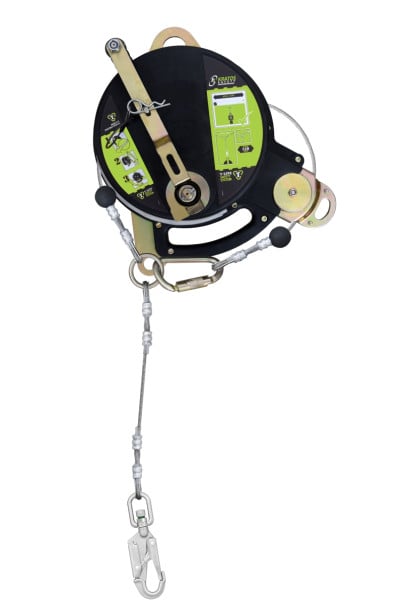 Kratos T-LINE, Höhensicherungsgerät mit doppeltem Sicherheitsseil aus Edelstahl mit integriertem Bergesystem, Länge 24 m, FA6003924WS