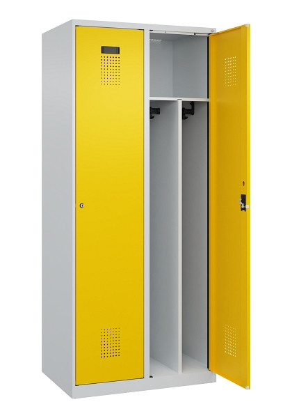 C+P Spind Evolo PLUS, 2 Abteile, 1850x800x500mm, 7035/1023, Verschluss Zylinderschloss, 049000-22F S10028