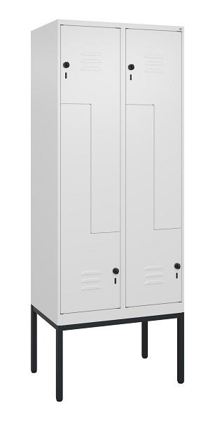 C+P Z-Spind Classic PLUS, Gestell, 4 Abteile, 2120x800x500mm, 9016/9016, Drehriegel, 0800337-224 S10014
