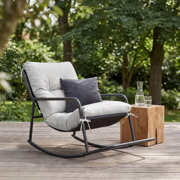 HOME DELUXE Outdoor Schaukelstuhl ALEVIO - Schwarz, 75392