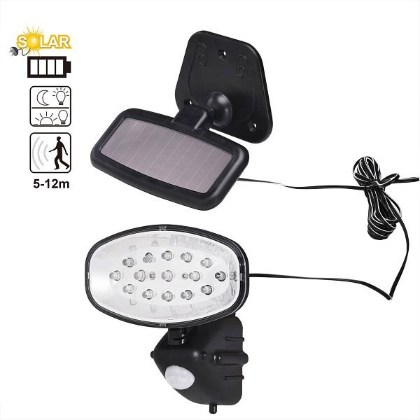 DEUBA Solar-Wandlampe 15 LEDs mit Bewegungsmelder, 102870