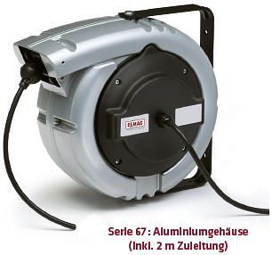 ELMAG Automatische Kabelaufroller ZECA 'DATAFLUX', 671105C, 10+2 Meter, 11x0, 5 C mm², IP 65 (ohne Zuleitung, Stecker und Kupplung), 44292