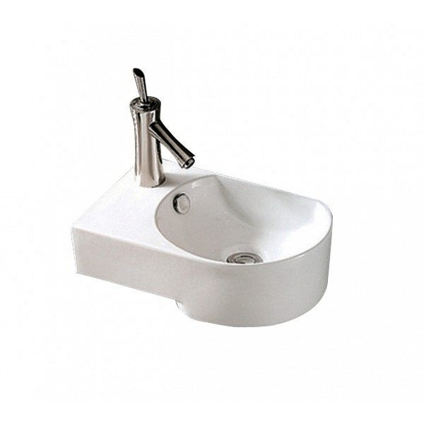 Sanotechnik Keramik Aufbauwaschtisch Hahn links, 41x27x13cm, K501L