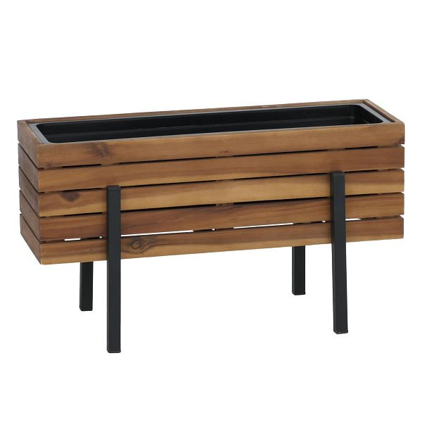 Mendler Pflanzkasten HWC-P88, Blumen-/Pflanzkübel Blumenkasten, In-/Outdoor Akazie Holz FSC®-zertifiziert 35x62x26cm, braun, 120480