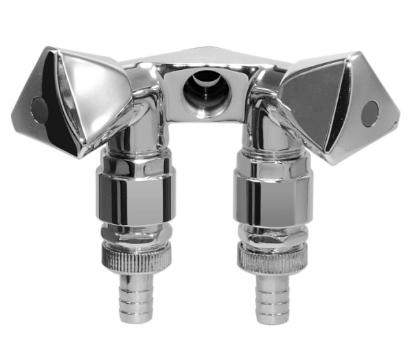 Benkiser Doppelventil für Waschgeräte, 1/2" Anschluss AG / IG und 2x Schlauchverschraubung 3/4", mit Rückflussverhinderer & 2 Rohrbelüftern, 7351250