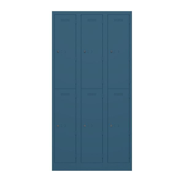 Bisley Garderobenschrank Primary Locker, 3 Abteile mit je 2 Fächern übereinander, 687 prussian, PL3050T2687