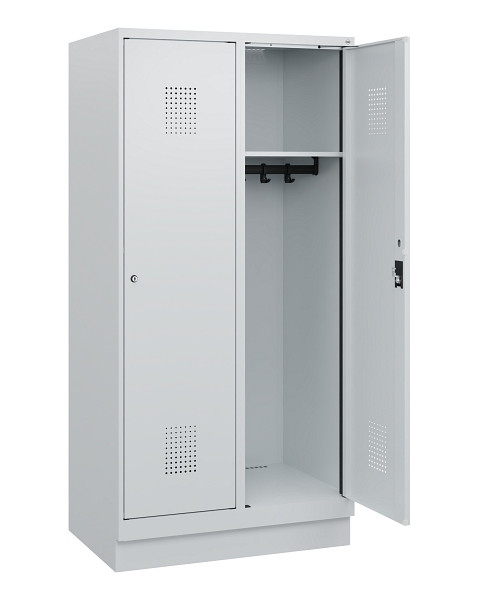 C+P Spind Evolo PLUS, Sockel, 2 Abteile, 1630x800x500mm, 7035/7035, Zylinderschloss, 0490205-22 S10040